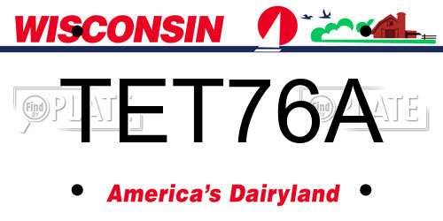 TET76A Wisconsin License Plate