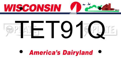 TET91Q Wisconsin License Plate