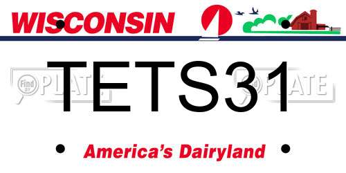 TETS31 Wisconsin License Plate