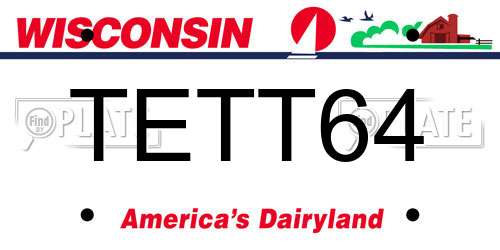 TETT64 Wisconsin License Plate
