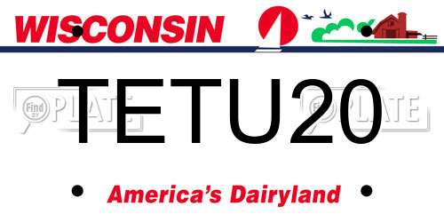 TETU20 Wisconsin License Plate