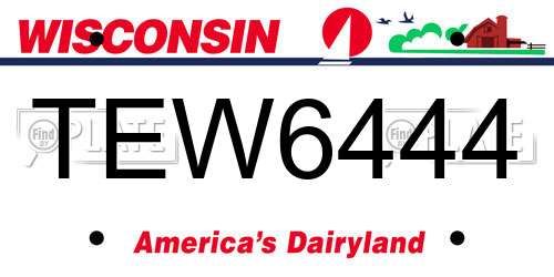 TEW6444 Wisconsin License Plate