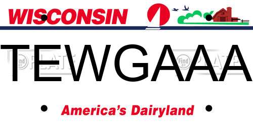 TEWGAAA Wisconsin License Plate