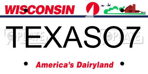 TEXASO7 Wisconsin License Plate