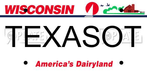 TEXASOT Wisconsin License Plate