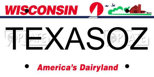 TEXASOZ Wisconsin License Plate