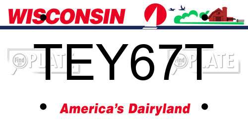 TEY67T Wisconsin License Plate