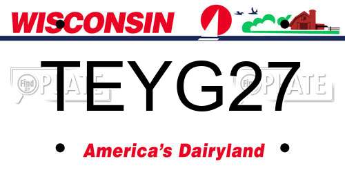 TEYG27 Wisconsin License Plate