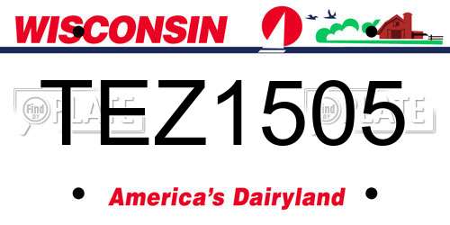 TEZ1505 Wisconsin License Plate