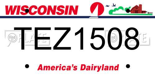 TEZ1508 Wisconsin License Plate