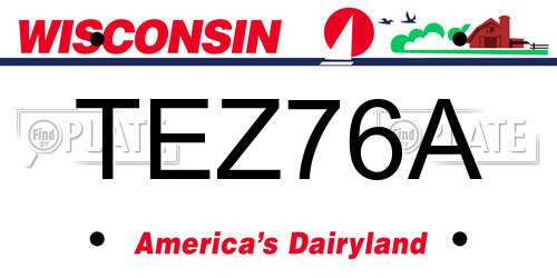 TEZ76A Wisconsin License Plate