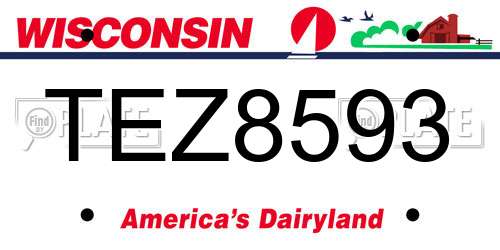 TEZ8593 Wisconsin License Plate