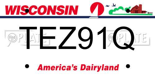 TEZ91Q Wisconsin License Plate