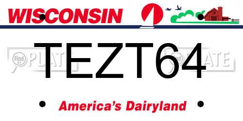TEZT64 Wisconsin License Plate