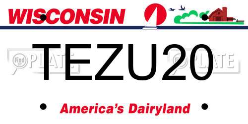 TEZU20 Wisconsin License Plate