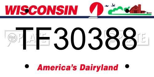 TF30388 Wisconsin License Plate