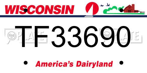 TF33690 Wisconsin License Plate