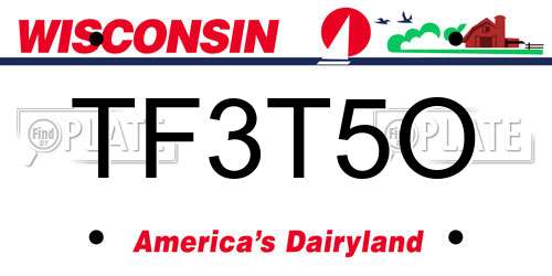 TF3T5O Wisconsin License Plate