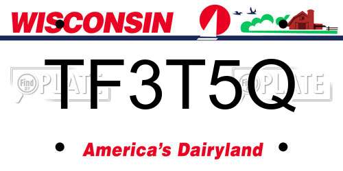 TF3T5Q Wisconsin License Plate