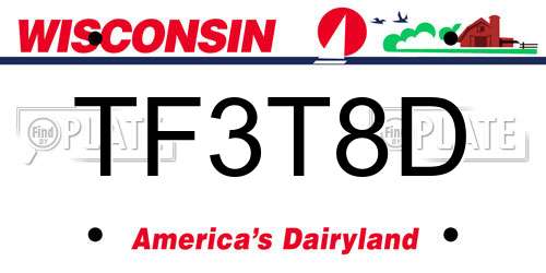 TF3T8D Wisconsin License Plate