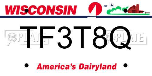 TF3T8Q Wisconsin License Plate