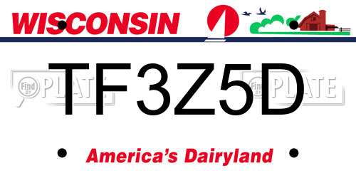 TF3Z5D Wisconsin License Plate