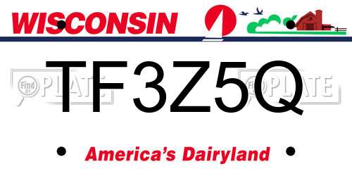 TF3Z5Q Wisconsin License Plate