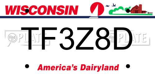 TF3Z8D Wisconsin License Plate