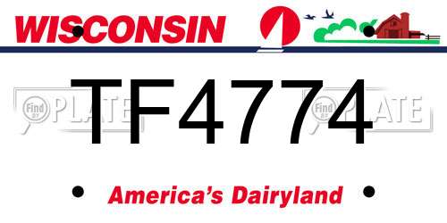 TF4774 Wisconsin License Plate