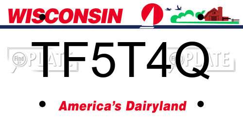 TF5T4Q Wisconsin License Plate
