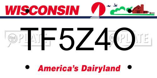 TF5Z4O Wisconsin License Plate