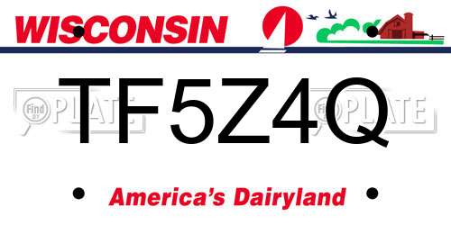 TF5Z4Q Wisconsin License Plate