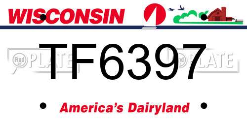 TF6397 Wisconsin License Plate
