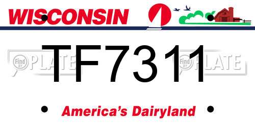 TF7311 Wisconsin License Plate