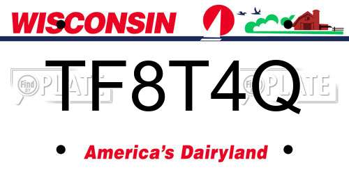 TF8T4Q Wisconsin License Plate