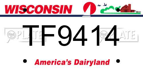 TF9414 Wisconsin License Plate