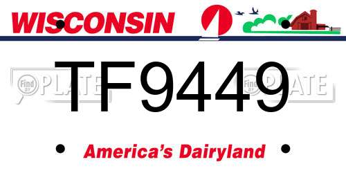 TF9449 Wisconsin License Plate