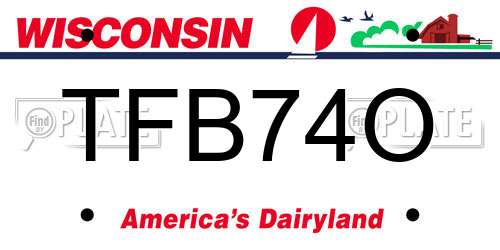 TFB74O Wisconsin License Plate