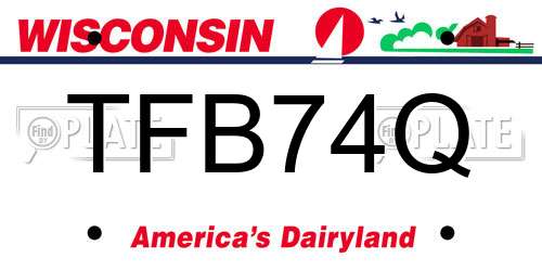 TFB74Q Wisconsin License Plate