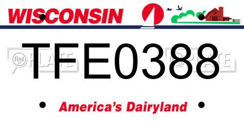 TFE0388 Wisconsin License Plate