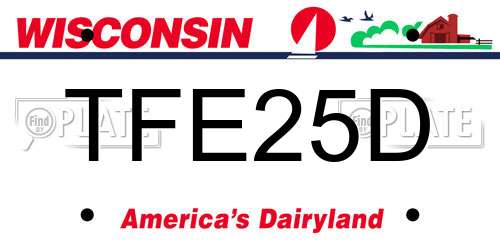 TFE25D Wisconsin License Plate