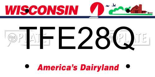 TFE28Q Wisconsin License Plate