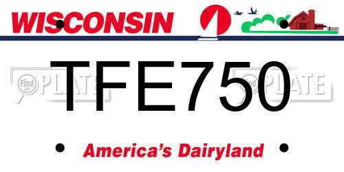 TFE750 Wisconsin License Plate