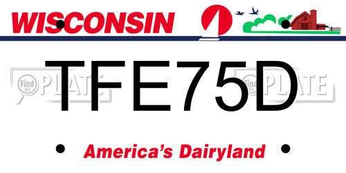 TFE75D Wisconsin License Plate