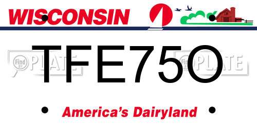TFE75O Wisconsin License Plate