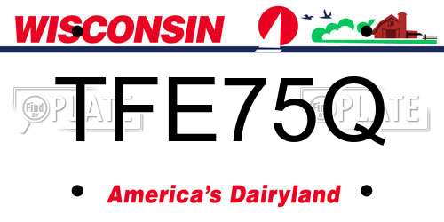 TFE75Q Wisconsin License Plate