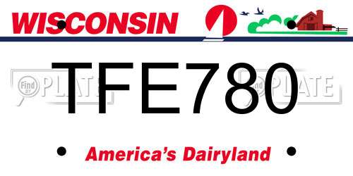 TFE780 Wisconsin License Plate