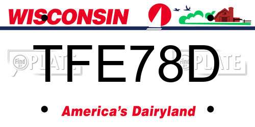 TFE78D Wisconsin License Plate