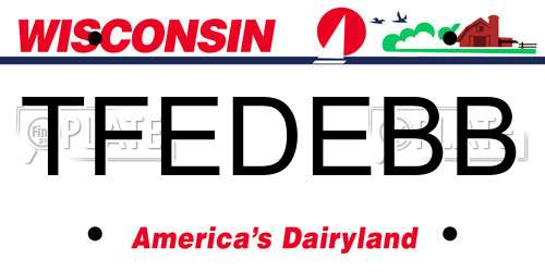 TFEDEBB Wisconsin License Plate