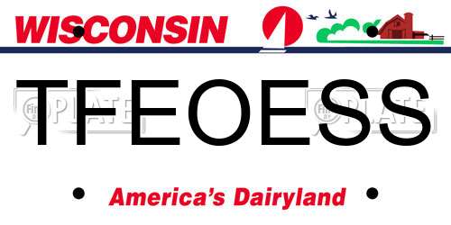 TFEOESS Wisconsin License Plate